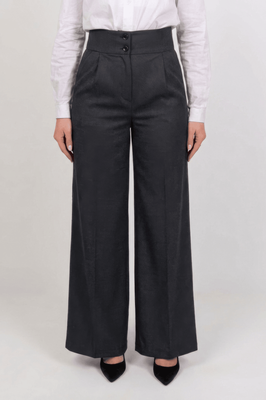 Premium High Waist Trouser - Gray - Hushy Wear