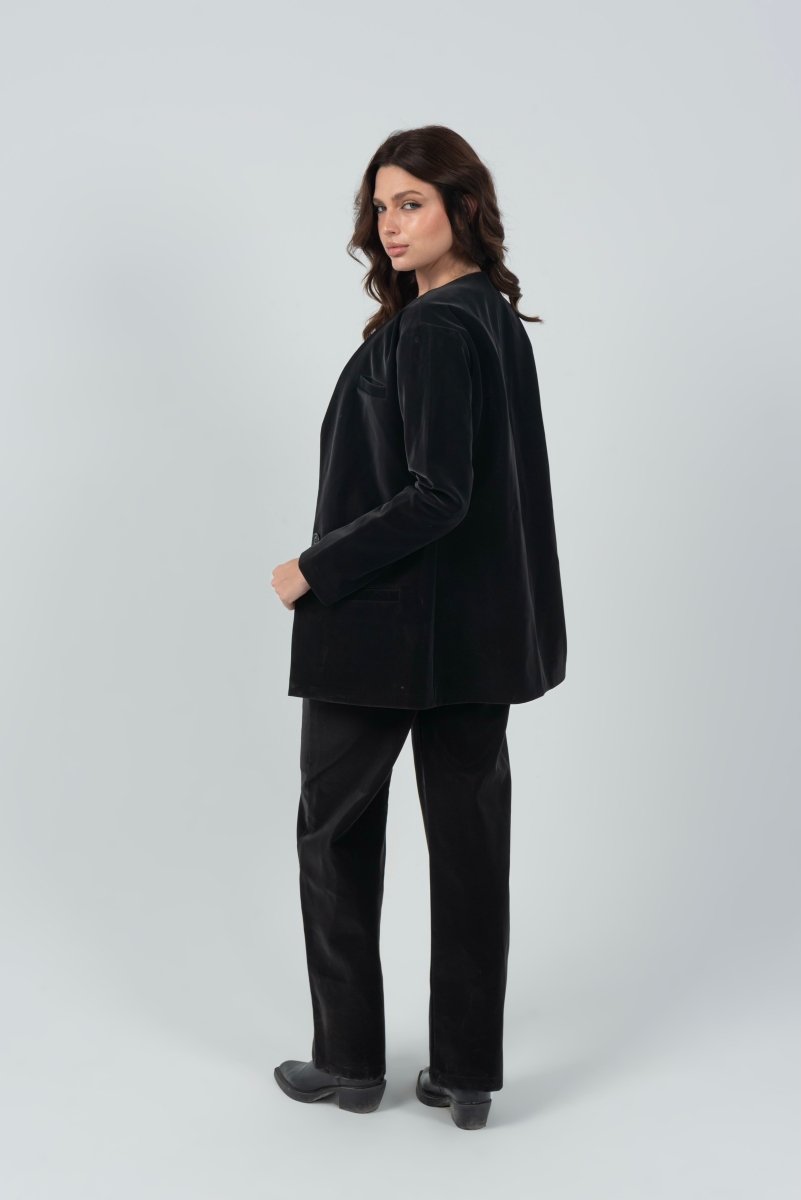Tailored Leather Suit Set – Black - Hushy Wear